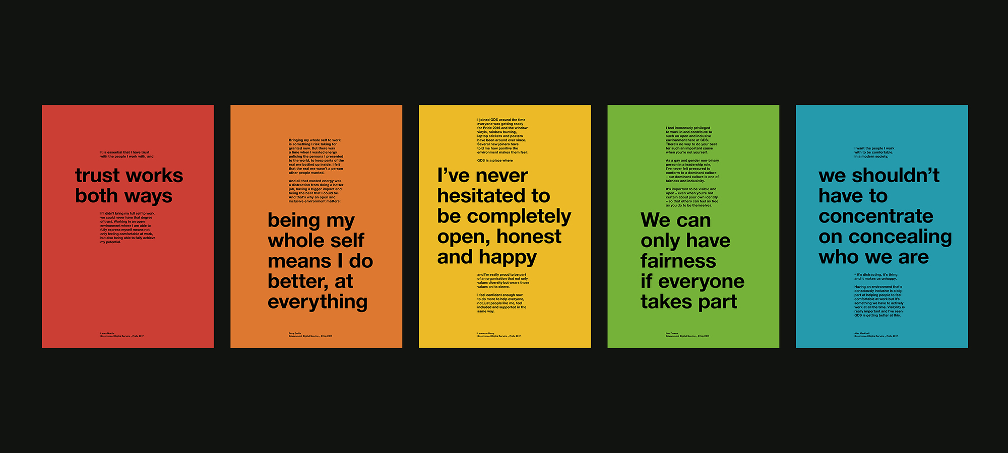 Posters showing quotes by LGBT+ people